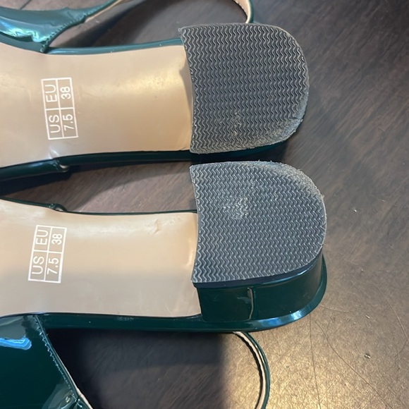 MODENCOCO Dark Forrest Green Block Heel Slingbacks | Size 7.5 EU 38 - Picture 6 of 6